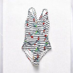 Phurro One Piece Bathing Suit  Parrot Tropical Beach Pool Summer Colorful size M